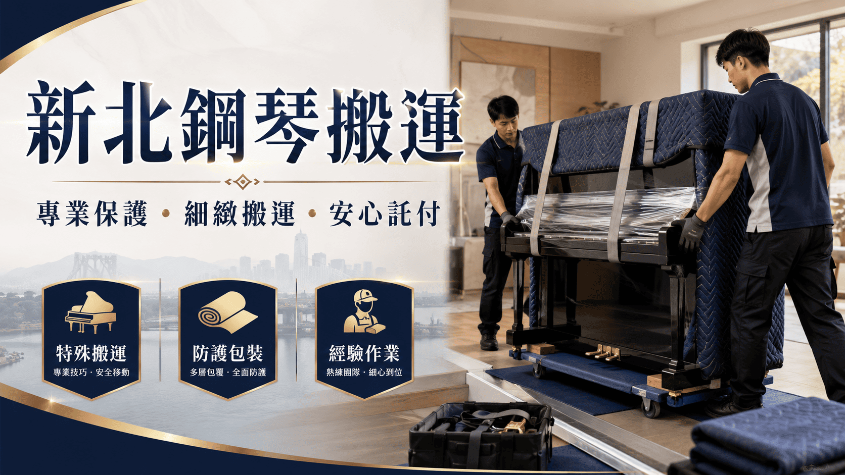 鋼琴搬運和一般家具搬運不同，因為鋼琴重量大、結構精密、外殼容易碰傷