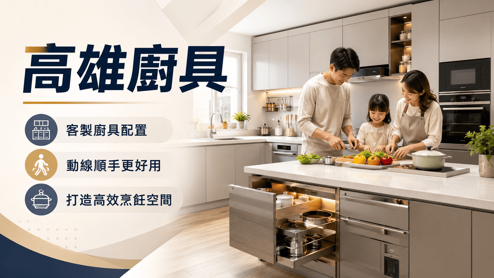 規劃系統廚具時,除了比較櫃體外觀,也應確認檯面材質、板材防潮性、五金配件、設備尺寸、水電位置與安裝方式。