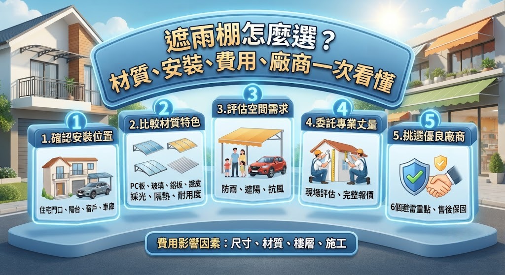 遮雨棚怎麼選？從材質、安裝流程、費用到廠商挑選一次看懂