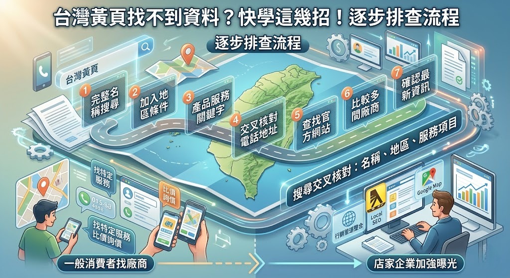 台灣黃頁找不到資料怎麼辦？公司查詢、廠商搜尋與資料排查指南