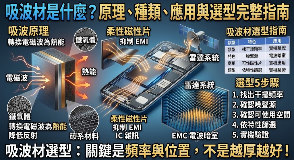 吸波材是什麼？原理、種類、應用與選型完整指南