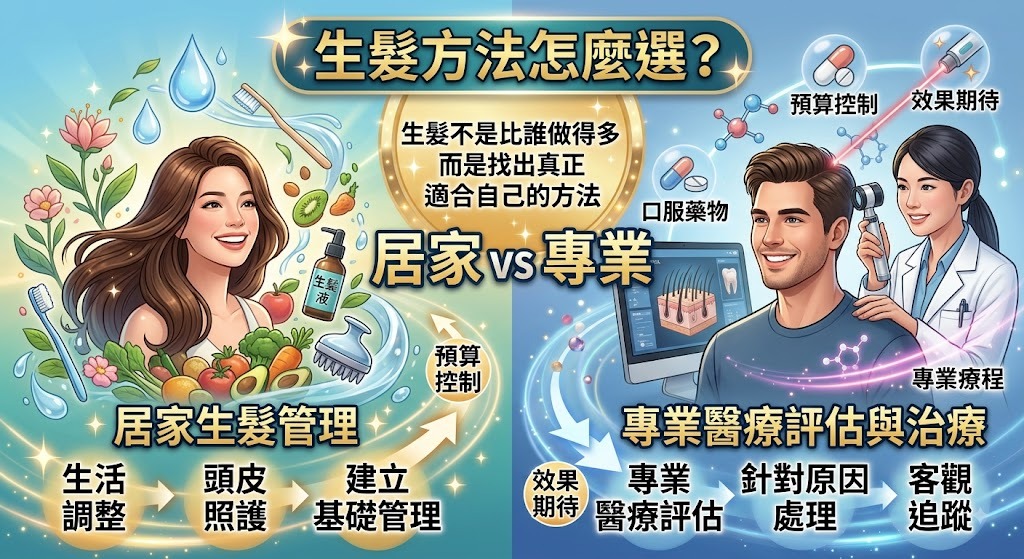 生髮方法怎麼選?居家生髮 vs 專業生髮治療完整比較