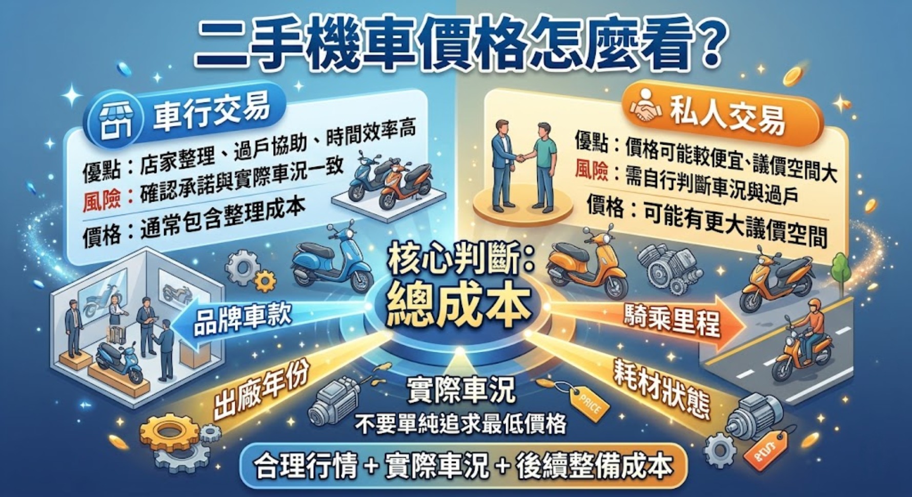 二手機車價格怎麼看？車行 vs 私人交易完整比較