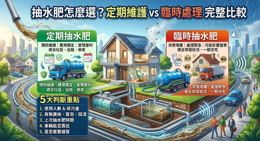 抽水肥怎麼選？定期抽水肥 vs 臨時抽水肥完整比較
