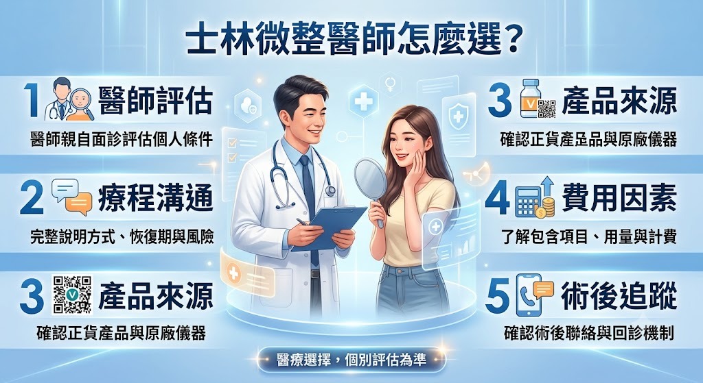 士林微整醫師怎麼選？從醫師評估、療程溝通到費用一次看懂
