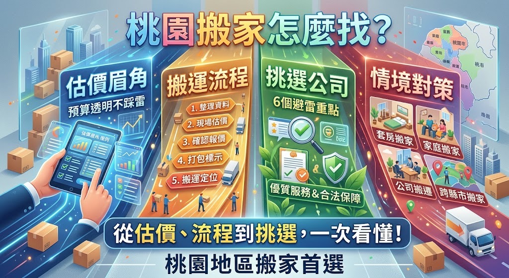 桃園搬家怎麼找?從估價、搬運流程到挑選搬家公司一次看懂