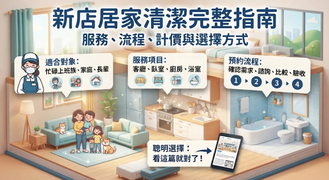 新店居家清潔完整指南：項目、流程、計價與選擇方式