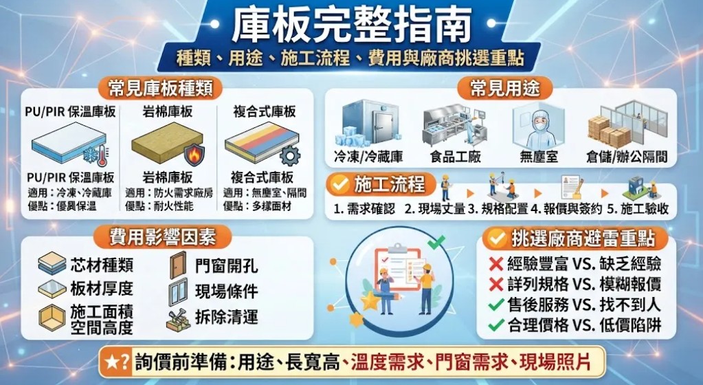 庫板完整指南：種類、用途、施工流程、費用與廠商挑選重點
