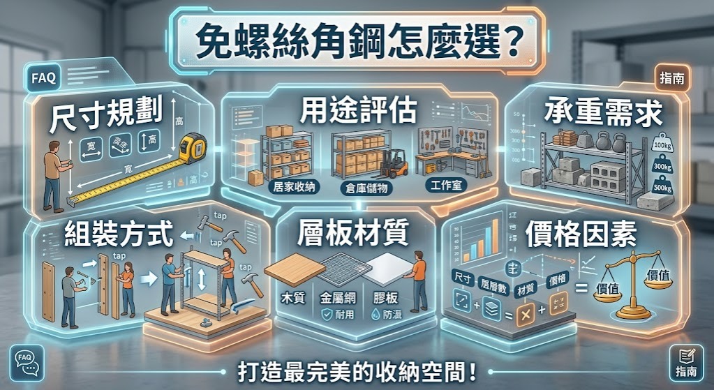 免螺絲角鋼怎麼選？尺寸、用途、承重、組裝與價格評估完整指南
