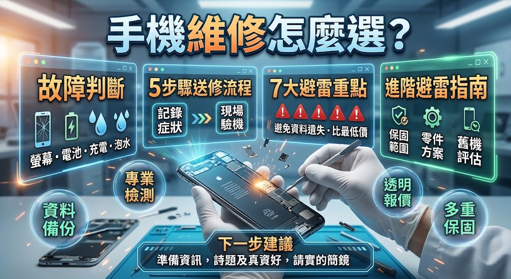 手機維修怎麼選？常見故障、送修流程與7大避雷重點完整指南
