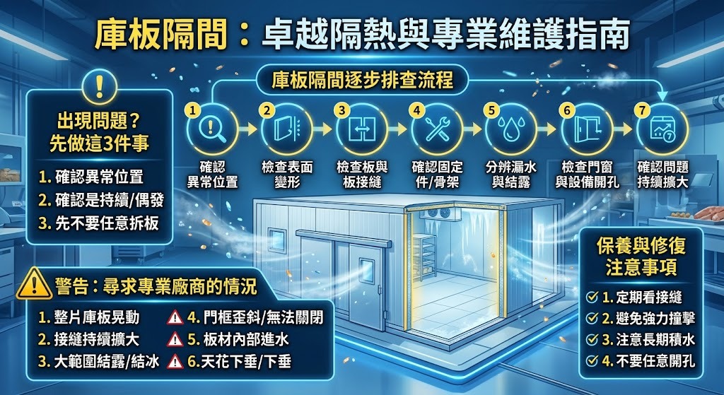 庫板隔間出現縫隙、結露或變形怎麼辦?常見原因、排查流程與修復重點一次看