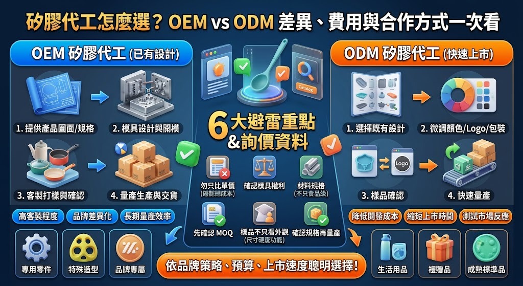 矽膠代工怎麼選？OEM vs ODM 差異、費用與合作方式一次看