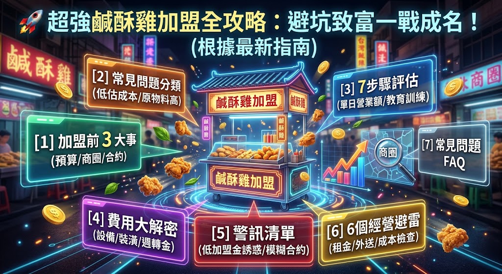 鹹酥雞加盟怎麼選？加盟前先做這3件事，費用、流程與避雷重點一次看