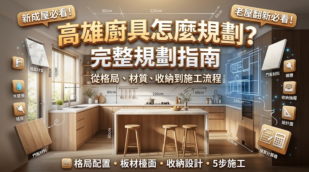 高雄廚具怎麼規劃？從格局、材質、收納到施工流程完整指南