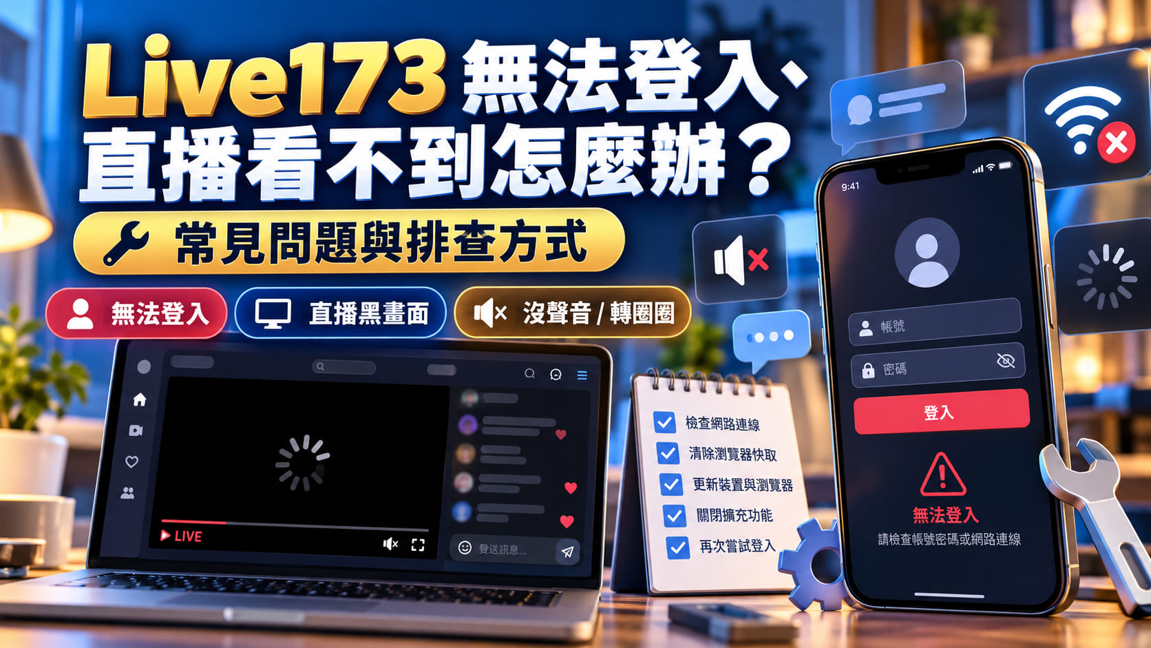 Live173 無法登入、直播看不到怎麼辦？常見問題與排查方式